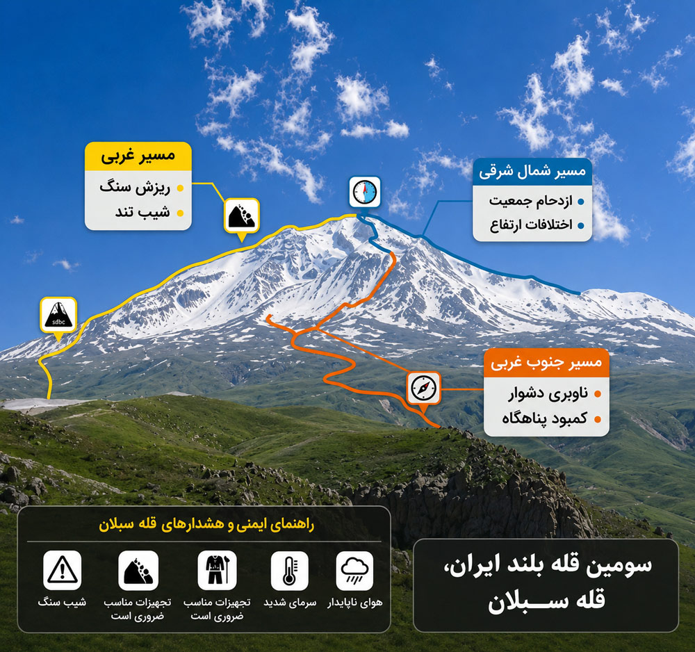 ایمنی، ریسک‌های ارتفاع و امداد کوهستان در سبلان